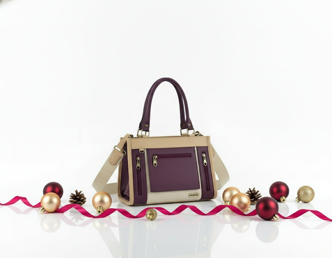 Cartera mediana dos tonos con bolsillos - Totti Mediana