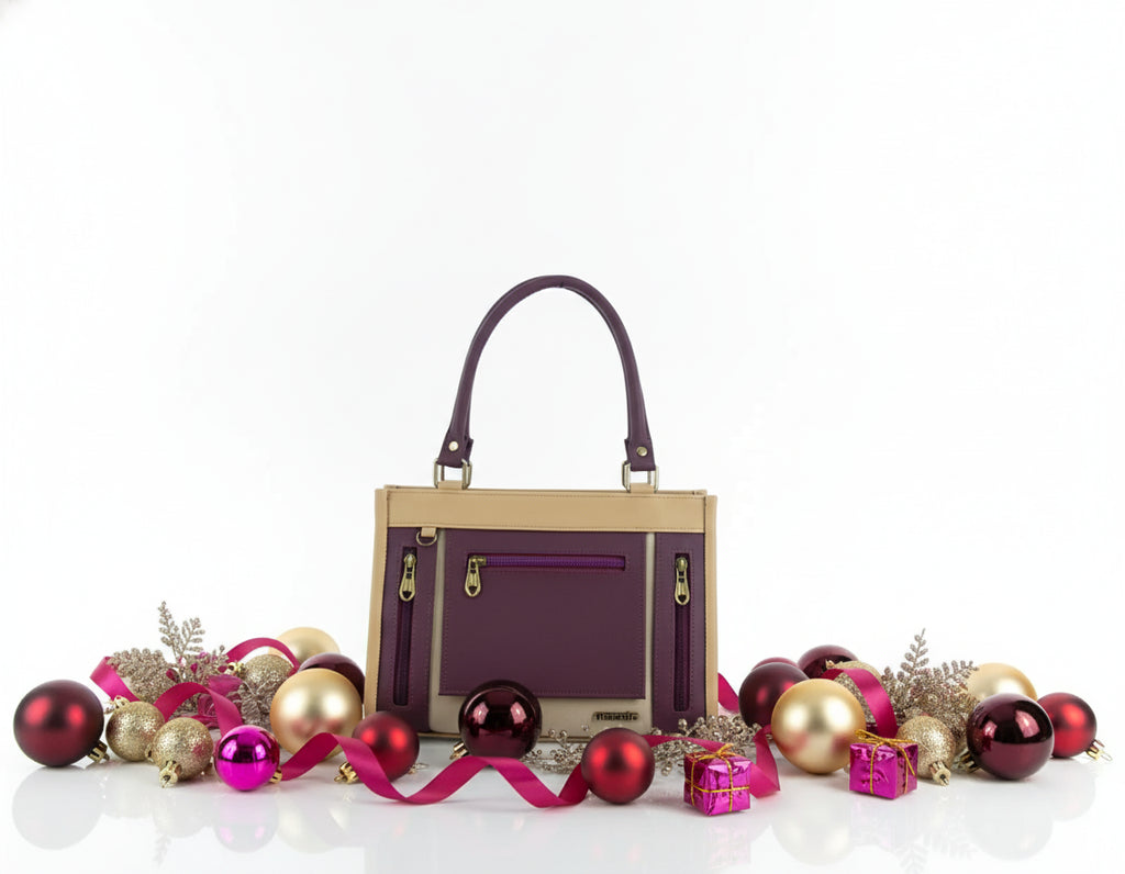 Cartera mediana dos tonos con bolsillos - Totti Mediana