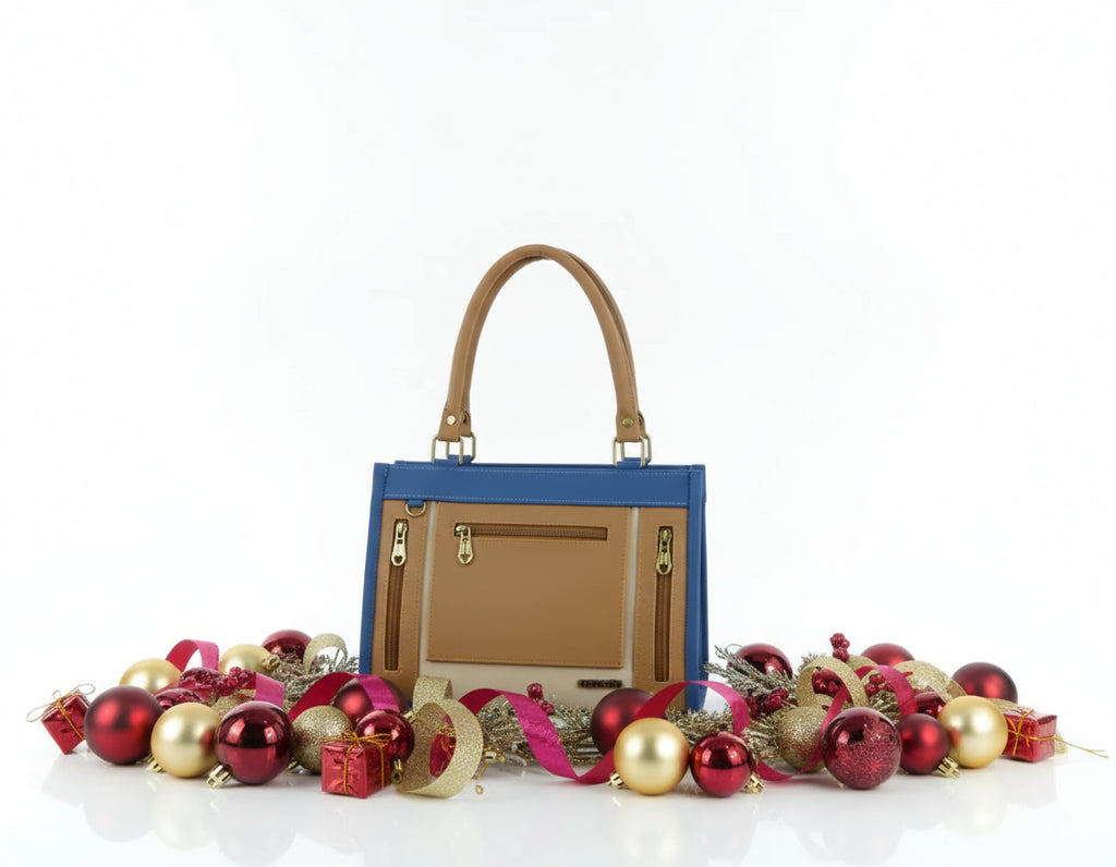 Cartera mediana dos tonos con bolsillos - Totti Mediana