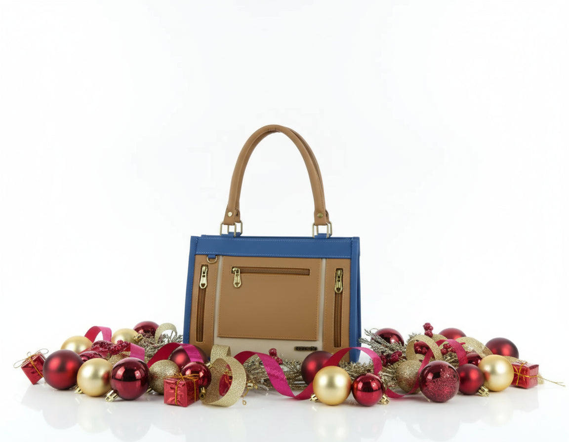 Cartera mediana dos tonos con bolsillos - Totti Mediana